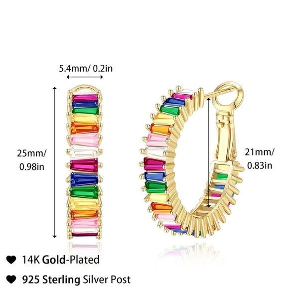 New! Mallorca Gold Multicolor Hoop Earrings (3040) NWOT - Picture 3 of 3